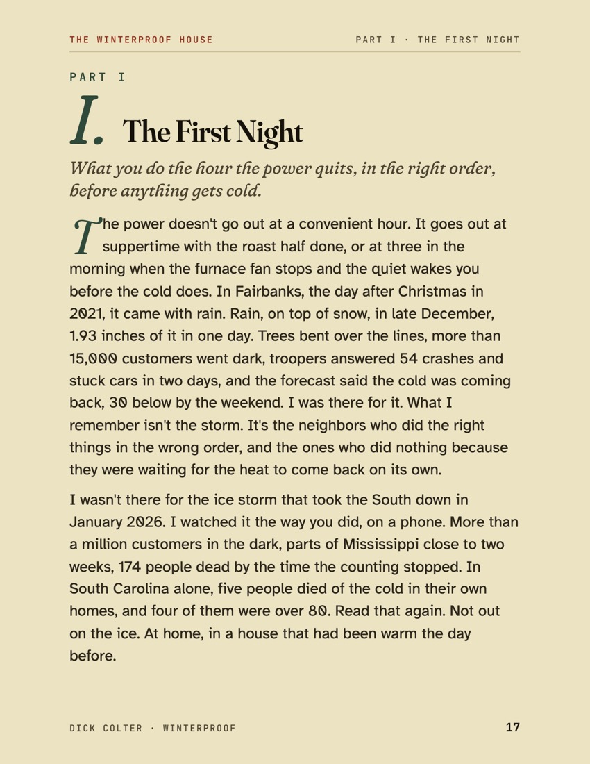 Page 17 of the book: the opening of Part I, The First Night